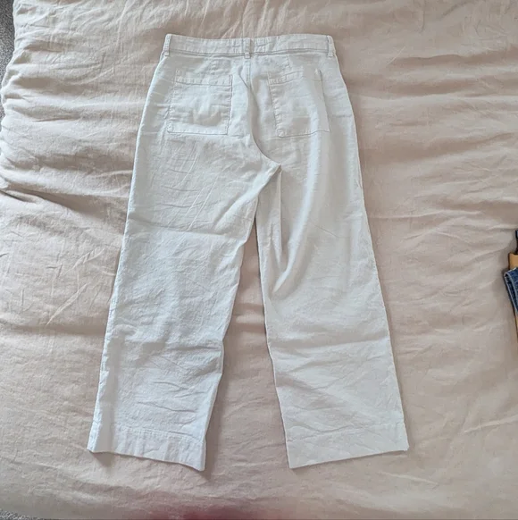 Frank & Eileen Cement Wexford Wide leg Linen Pants - Picture 2 of 10